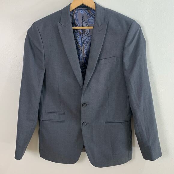 Andrew Fezza Size 40R Men's Two Button Sport Coat Blazer Jacket Gray Business - Picture 2 of 13